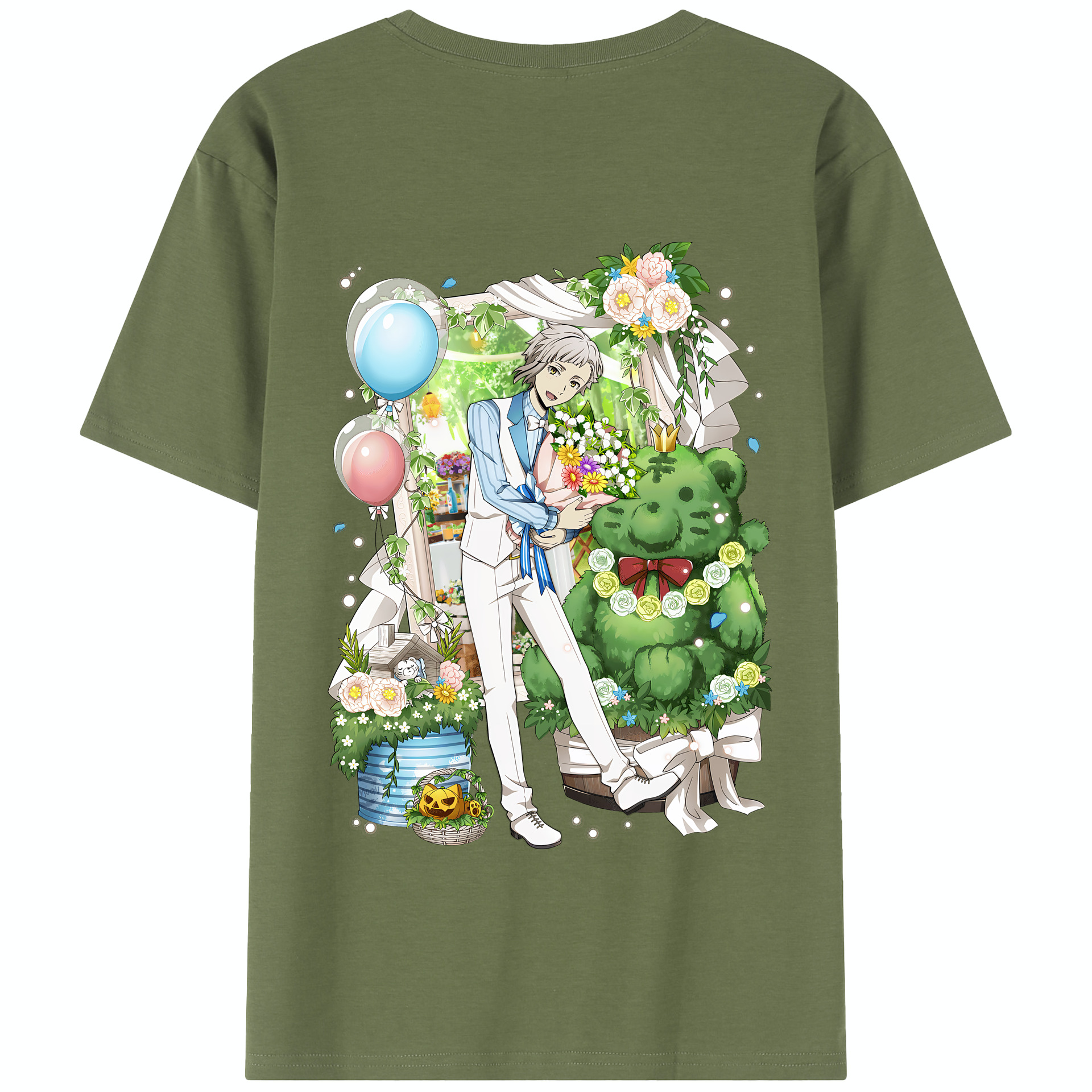 （画像用） 文豪ストレイドッグス Bungo Stray Dogs 綿100％半袖Tシャツ（背面プリント）